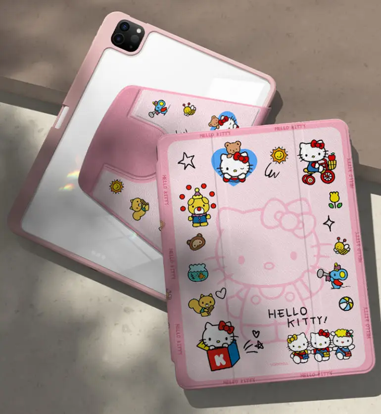 Olá kitty para ipad caso funda ipad 8/9/10 10.2in a16 11in tablet capa pro4 5 6 12.9in m4 air4 5 10.9in m2 m3 escudo protetor