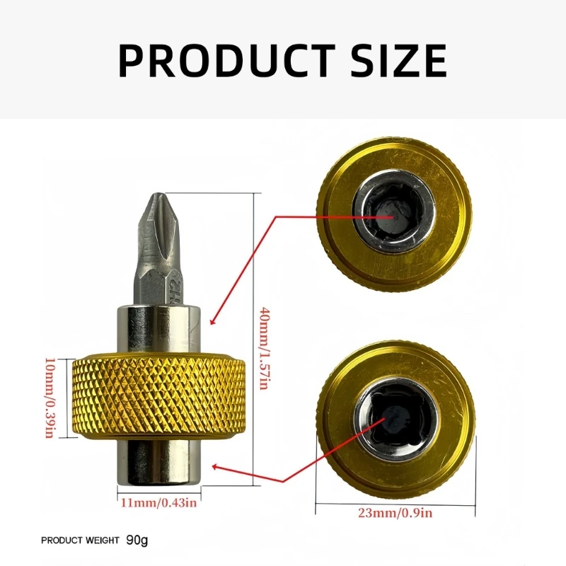 Y6GD 3pcs Chave bits chave fenda alumínio