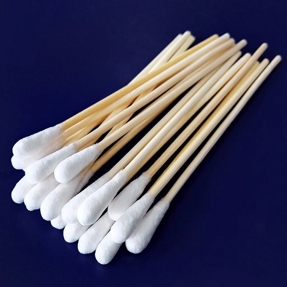 200pcs 6 Inch Swabs Cotton Stick Swab Dedicated Wipe Cotton Tipped Applicator Wooden Swab