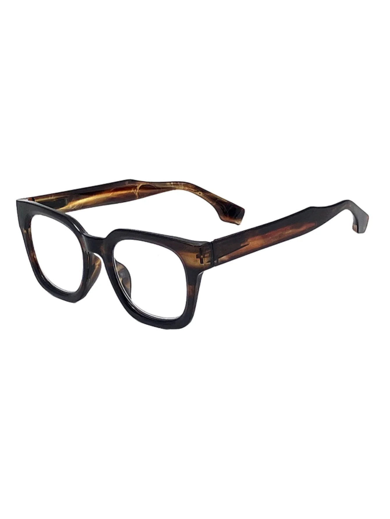 Klare große Box-Lesebrille für Männer und Frauen mit tintenfarbener, dicker Box-Lesebrille.