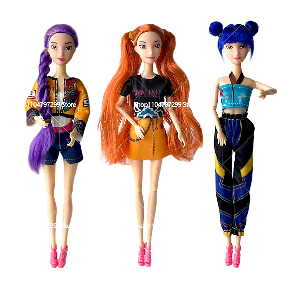 11 Zoll Kpop Demon Hunters Vinylfiguren Neue K-POP Demon Slayer Miniaturen Puppe Lumimila Zoey Desktop Ornament Dekoration Geschenke