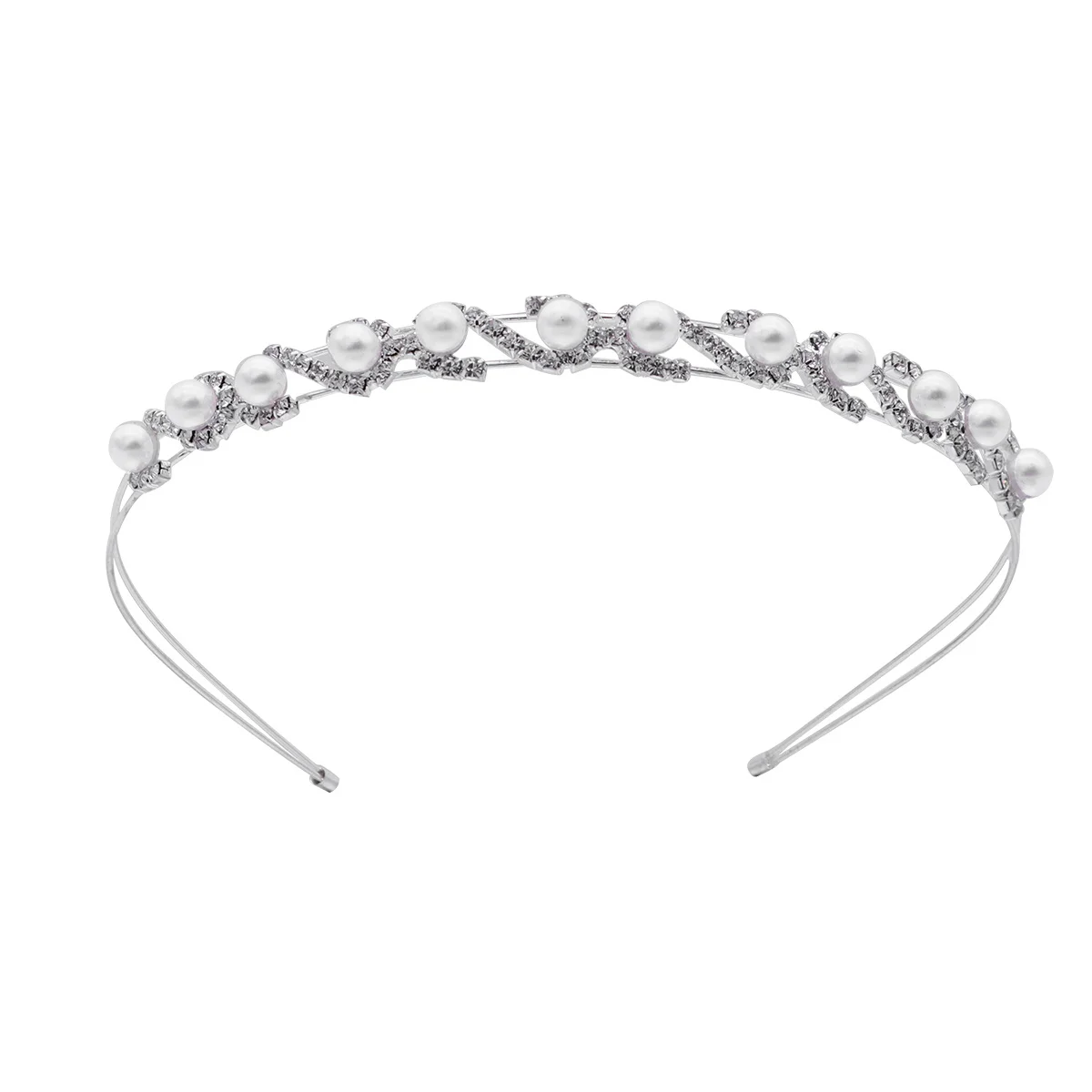 

Bride Pearl Headband Exquisite Design Glittering Jewelry Decoration Lightweight Portable Wedding Engagement Parties Headpiece
