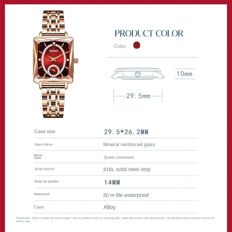 Fashion Watch Ladies Square Women Watches Top Brand Luxury Rose Golden Quartz Stainless Steel Waterproof Wrist Watch Reloj Mujer
