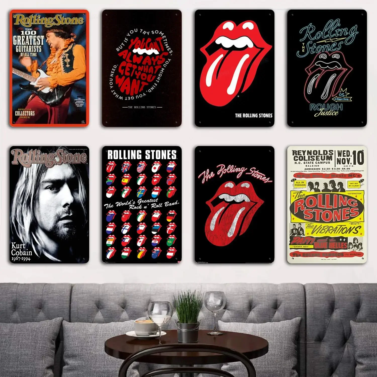 The Rolling Stones Band Tin Metal Plaques and Signs Wall Decor, Captain Poster, Vintage Decor, Bar, Pub, Club, Wall Decoration