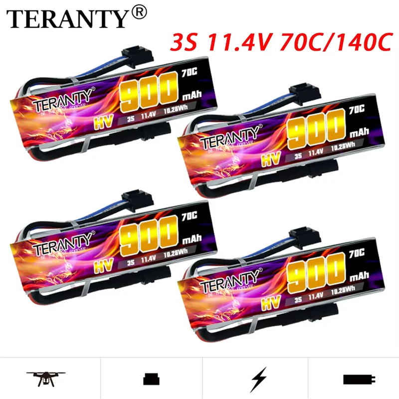 TREANTY 900mAh 3S 11.4V 70C/140C HV Lipo Battery For RC Crossover Aircraft Model FPV Toy Model Rechargeable battery LiPo