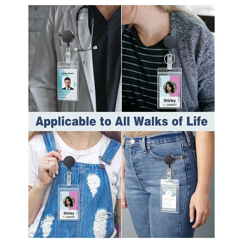 3แพ็คRetractable Badge Reelพร้อมคลิปจระเข้หมุนHeavy Duty Retractableพวงกุญแจสแตนเลสสปริงคอยล์ทนทาน