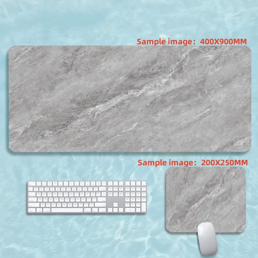 Mouse Pad Gray Marble Table Table Mat Large Mousepad with Stitched Edges Computer Rug Base keyboard Extended Carpet gaming mat