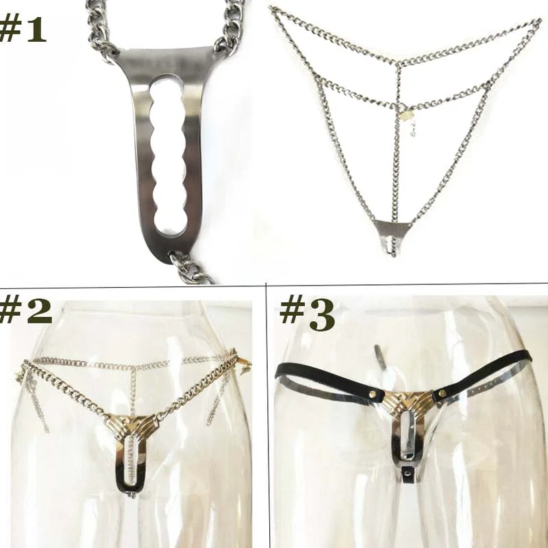 Female Metal Stainless Steel Invisible Chain Chastity Belt Pants Device BDSM Bondage Restraint Device Sex Toys for Woman