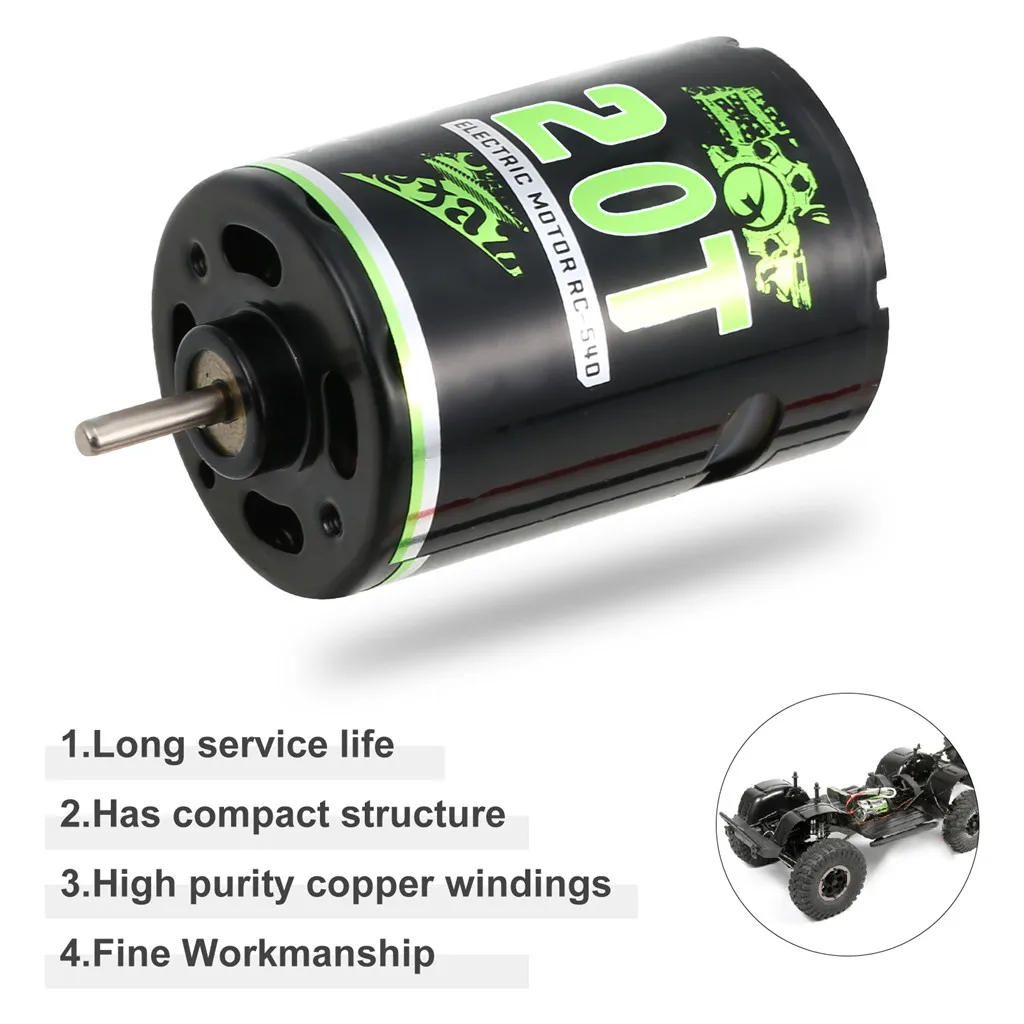 NEEBRC 540 20T-45T Waterproof Brushed Motor for 1:10 RC Car Crawler Wltoys Axial SCX10 Kypsho Redcat Gen8 Traxxas TRX4 Toy TRX6