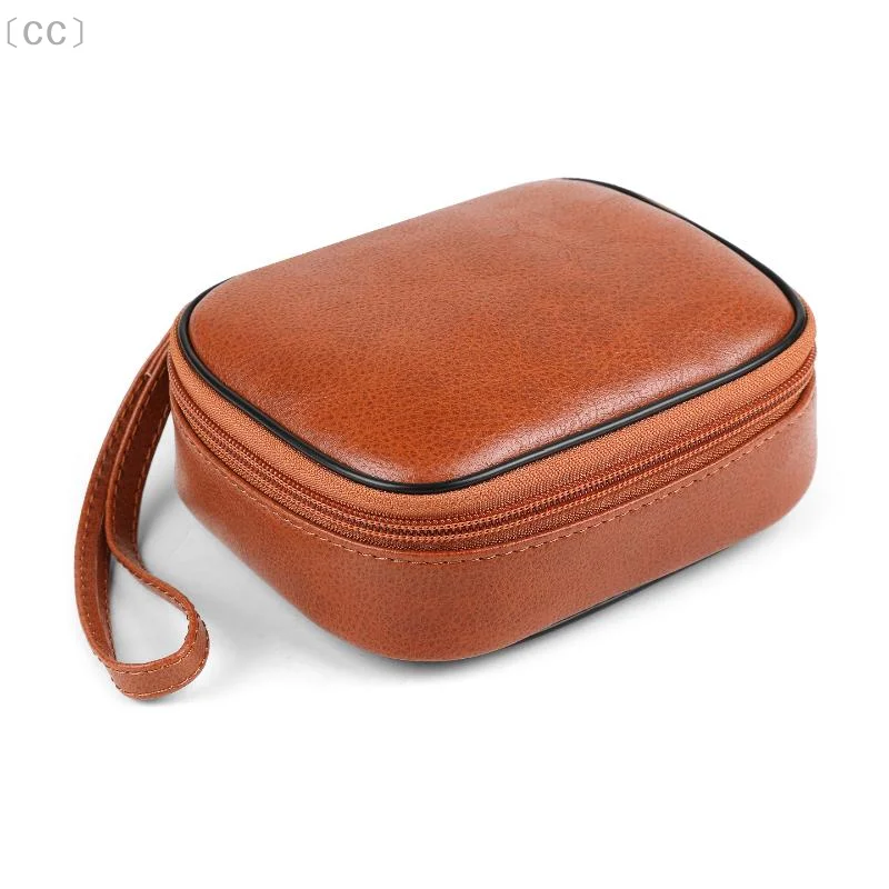 〔CC〕Mini PU Leather Cosmetic Bag Waterproof Anti-scratch Mesh Pockets Portable Makeup Pouch for Women Daily Travel Use〔88〕