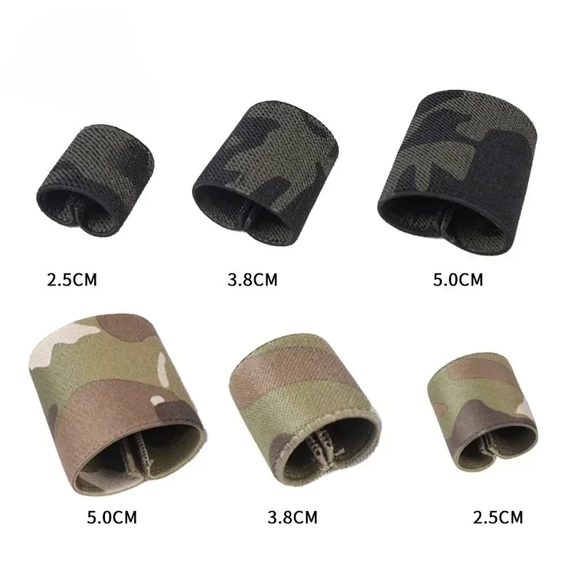 

10PC 2.5CM 3.8CM 5.0CM Camouflage Webbing with Elastic Buckle Storage MCBK Solid Color Hunting Accessories Tactical Gear Sports