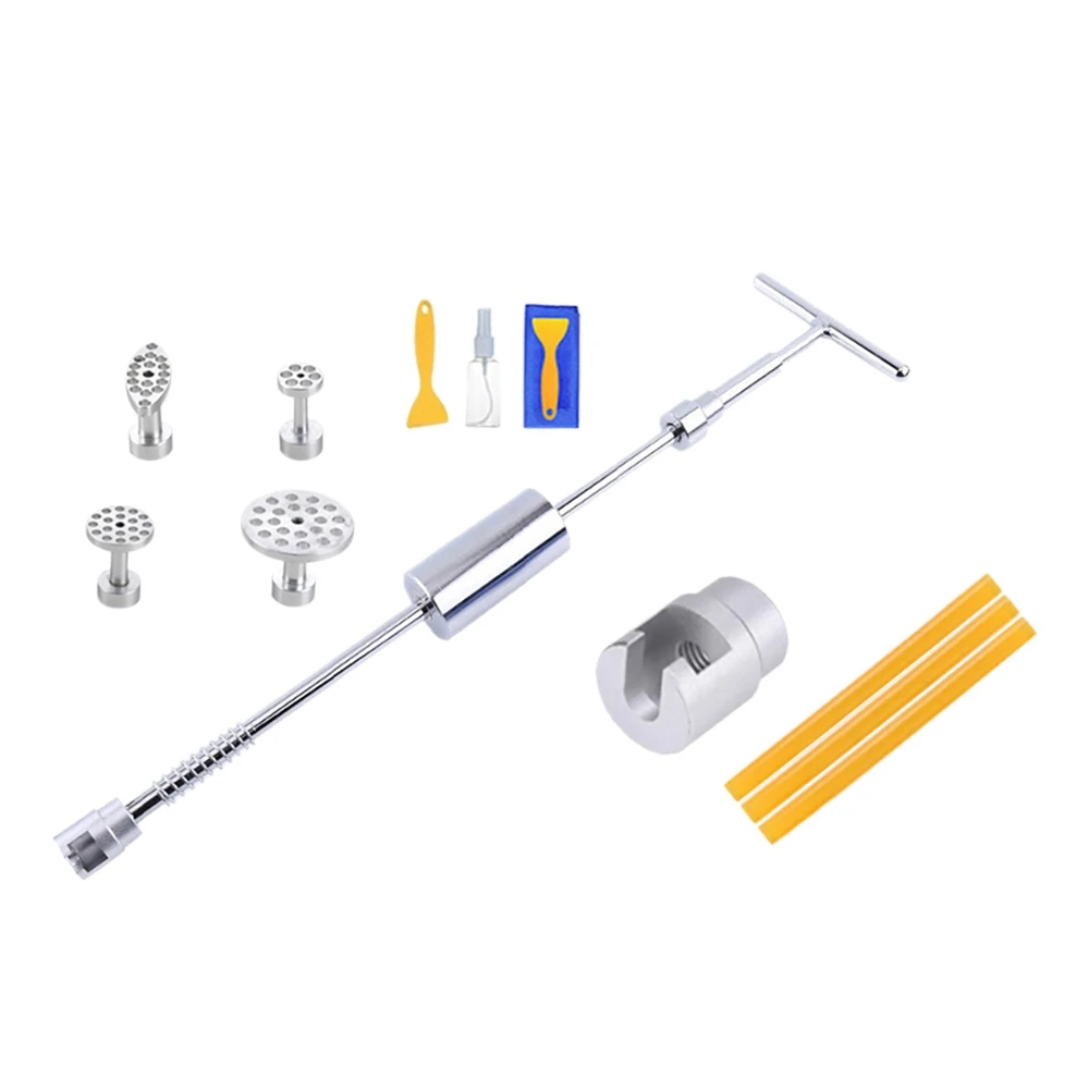 13Pcs Paintless Dent Repair Hail Removal T Bar Slide Hammer Blue Glue Puller Tabs Hail Remover Auto Dings Repait Tools