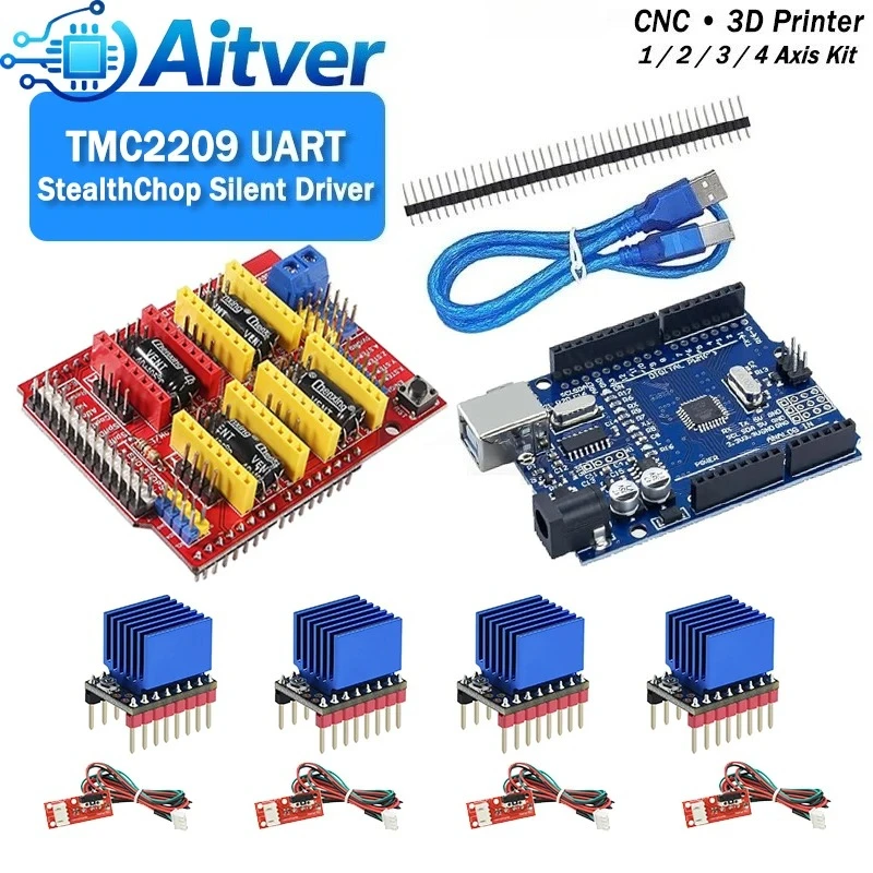 Controlador Paso a Paso UNO R3 CNC Shield V3 1-4 Ejes