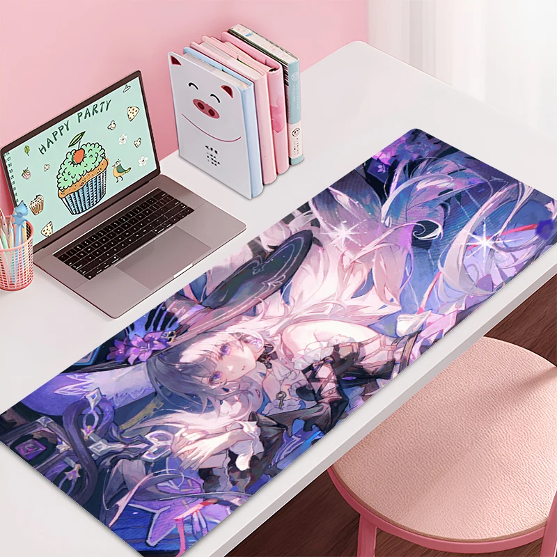 Mousepad Large Honkai: Star Rail Herta Office Computer Desk Mat Keyboard Mouse Pad Cushion Non-slip Deskpad PC HD Anime Mousepad