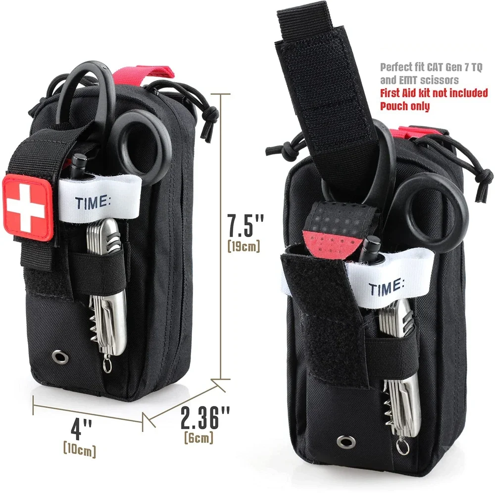 Taktische medizinische MOLLE-Tasche, Rip-Away EMT-Erste-Hilfe-Tasche, IFAK-Trauma-Set, Alltags-Überlebenstasche, inklusive Kreuz-Patch