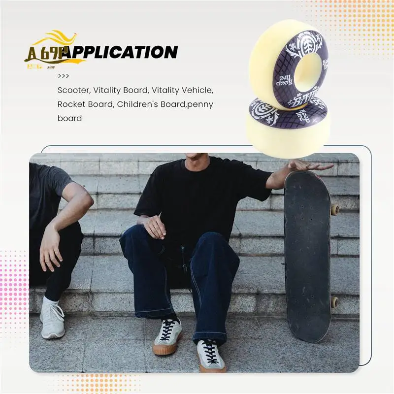 

A69P-KEEPFIRE 4Pcs Skateboard Wheels 54Mm PU Hardness Skate Board 85A Longboard Wheels For Street Longboard Skate Deck Wheel