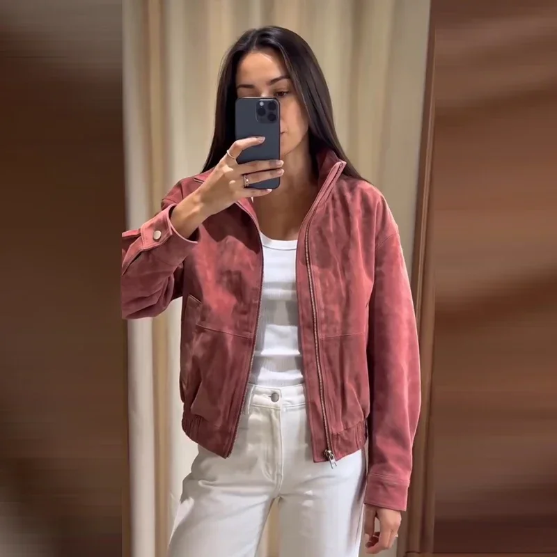 Damen Spitzen-Blazer-Jacke mit V-Ausschnitt, langen Ärmeln und Schnürung an der Taille, kurzer Mantel, Herbst 2026, High-Street-Oberbekleidung – Detail 14