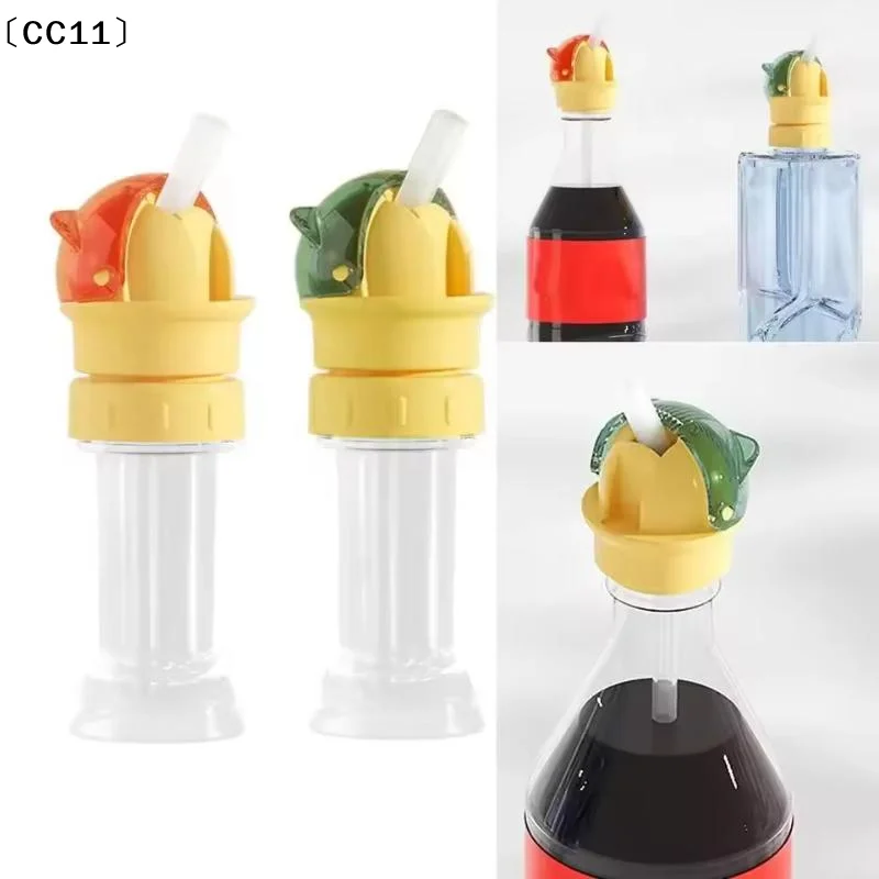 With Straw Lid Beverage Water Bottle Cap Spill-Proof With Storage Box Water Bottle Lid Dustproof Anti Choking Tube〔CC11〕