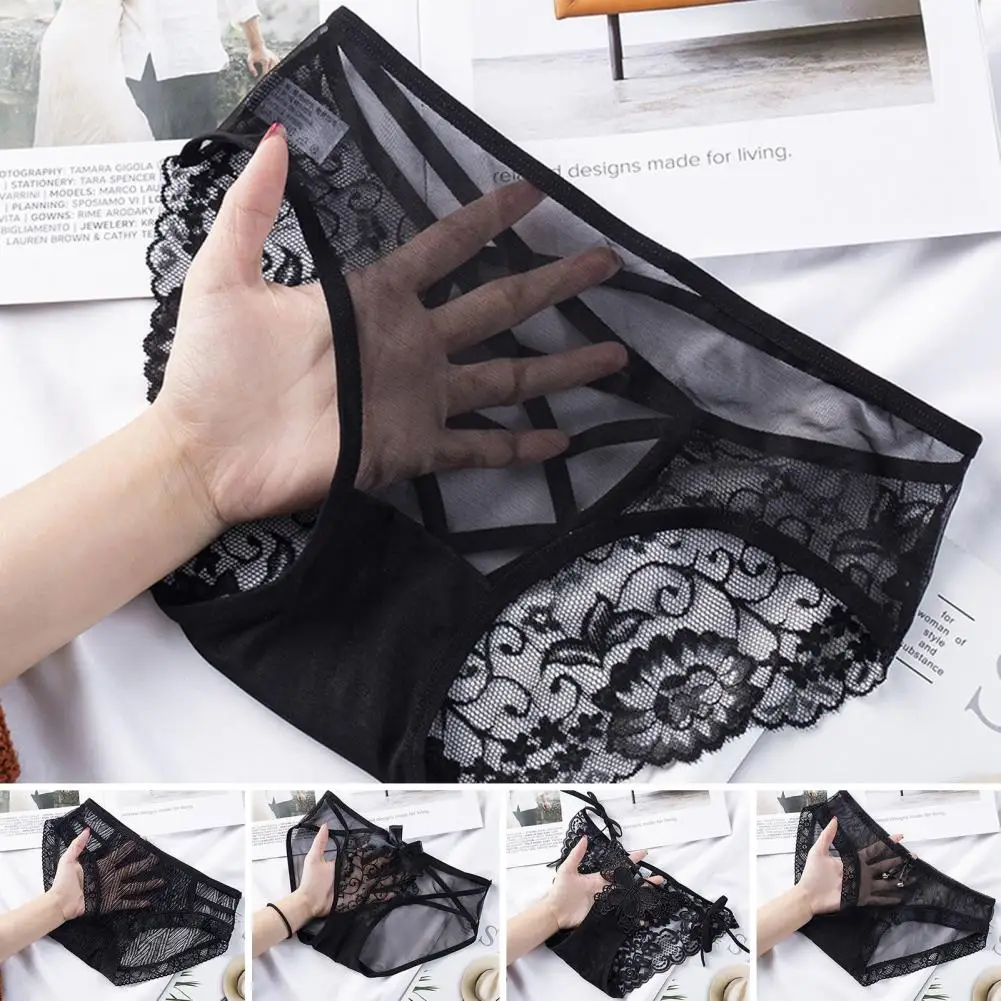 Women Briefs Elegant Lace Mesh Women's Low Waist Panties with Good Breathability Slim Fit Design for Casual or Sporty Wear Tight