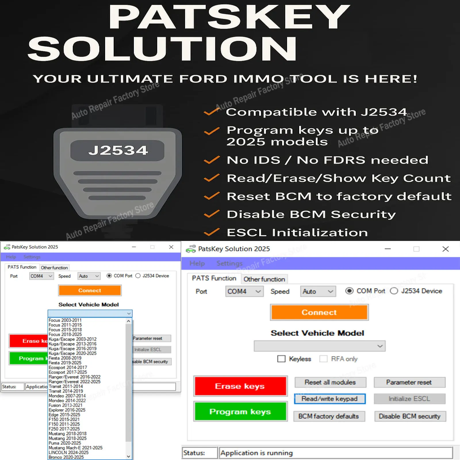 

Для Ford Pats Key Solution Поддержка ключей Till 2025 Patskey Show Счет ключей Стирание клавиш для чтения/записи Код клавиатуры Смми Поддержка BCM J2534