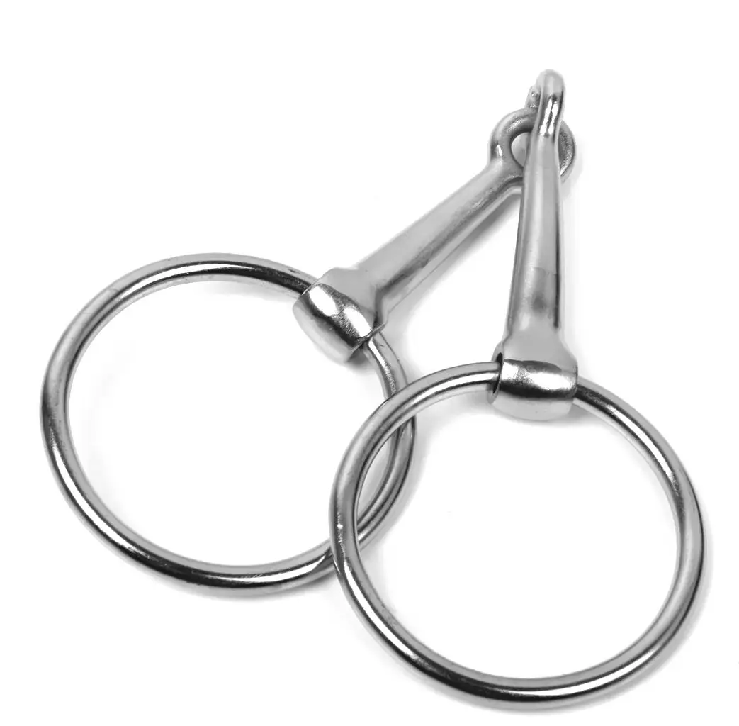 Hand-Polished 140mm Loose Ring Mouth Snaffle Horse Bit Silver Iron Roller Tack Horse Mouthpiece