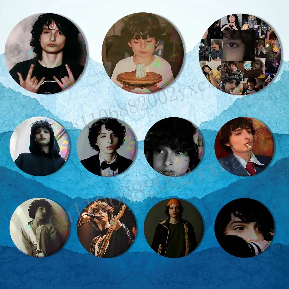 

During childhood Finn Wolfhard Round Exquisite Badge Brooches Creative Pins For Clothes Hat Backpack Gift Accessories