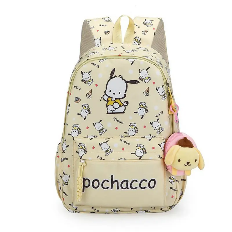 Cartoon Kuromi Girls Backpack Multi-Pocket Nylon Student School Bag Kawaii Large capacity Rucksack Travel Mochila