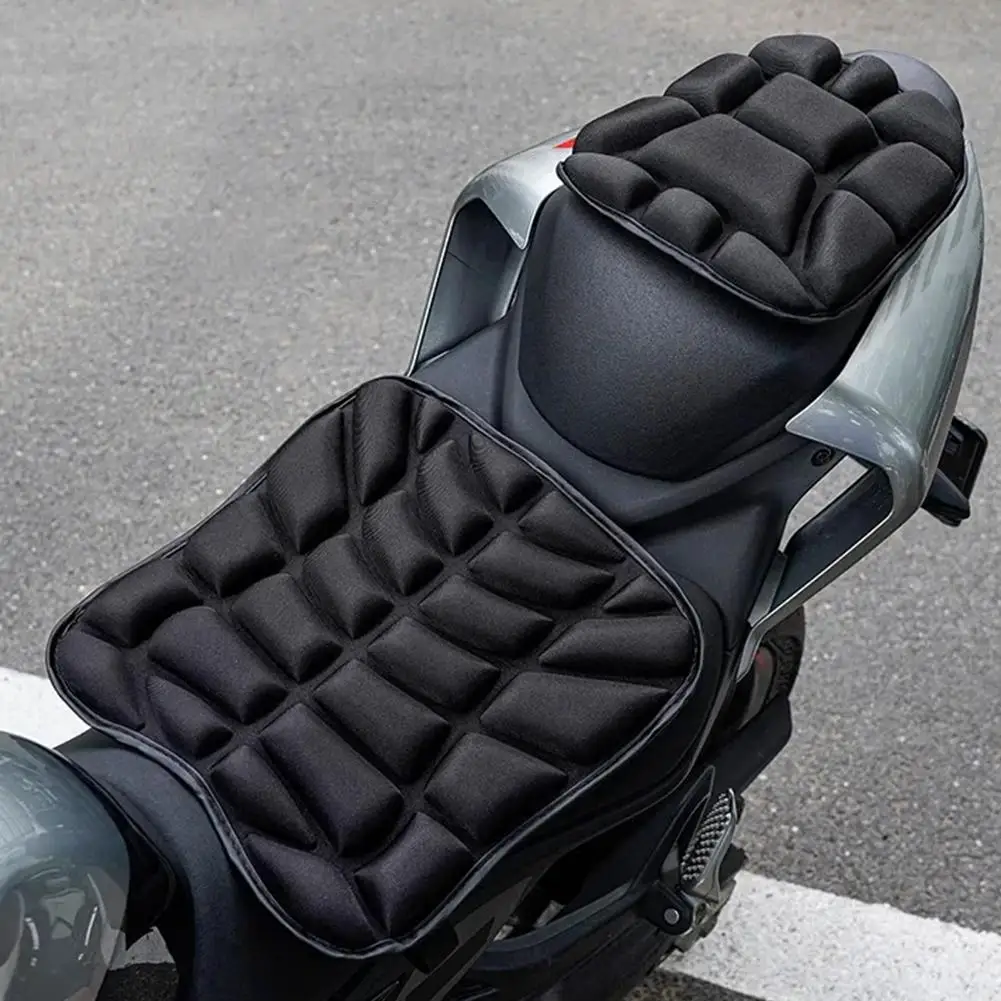 ثلاثية الأبعاد ليكرا دراجة نارية وسادة مقعد 2 حزمة الجبهة + الغطاء الخلفي دراجة نارية مكافحة مقعد ركوب زلة الضغط اكسسوارات الإغاثة وسادة للمقعد O5H9 #1