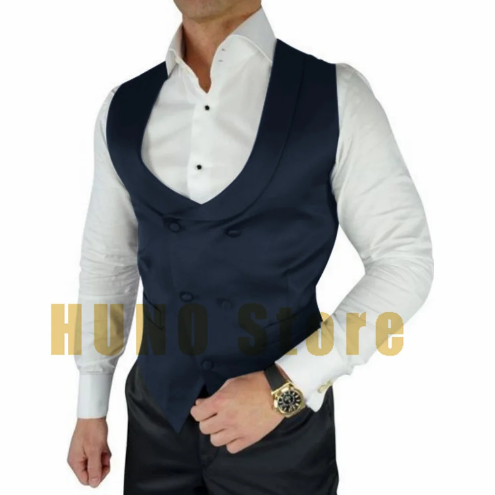 Men's Sleeveless Vest Man Suit Casual Fashion Satin Fabric Steampunk Men's Clothing for Wedding Groom Wedding Dress Commute Male