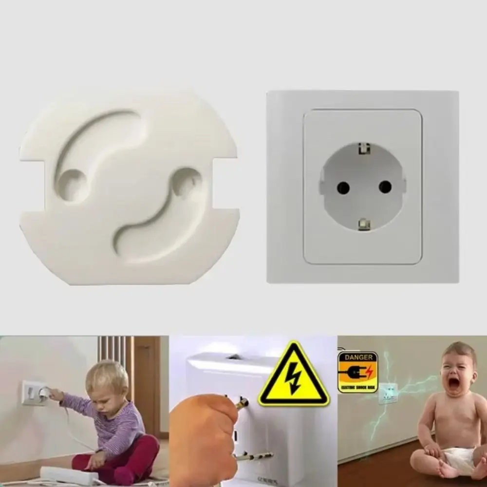 

New Plastic Electric Outlet Cover White Two Phase Plug Protection Covers Unisex Safety