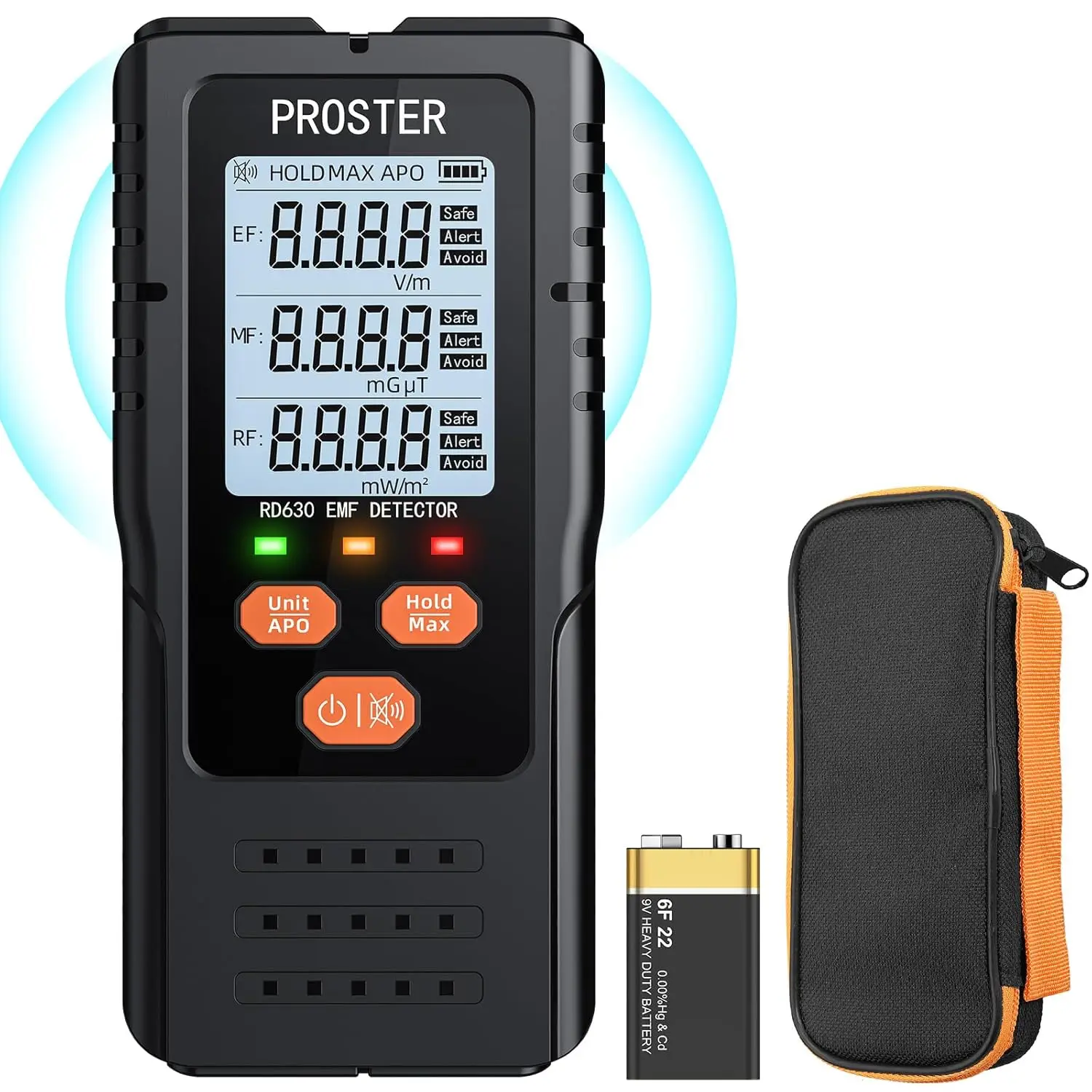 3 in 1 Digital Electromagnetic Field Radiation Detector Multifunctional EMF Meter with BackLight LCD for WiFi Signal Detector