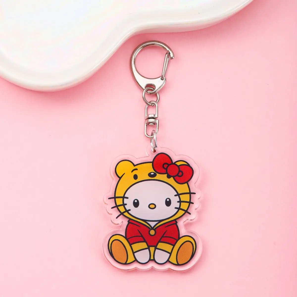 Anime hello kitty acrílico chaveiro accessaries dos desenhos animados engraçado saco pingente presente bonito saco charme chaveiro amigos fãs presentes