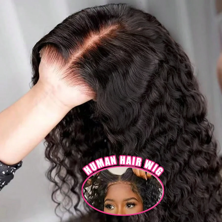 

Парики фронта шнурка глубокой волны 5x5 Парики фронта шнурка глубокой волны для женщин Вьющиеся парики HD Прозрачный парик для чернокожих женщин Ежедневная вечеринка Us