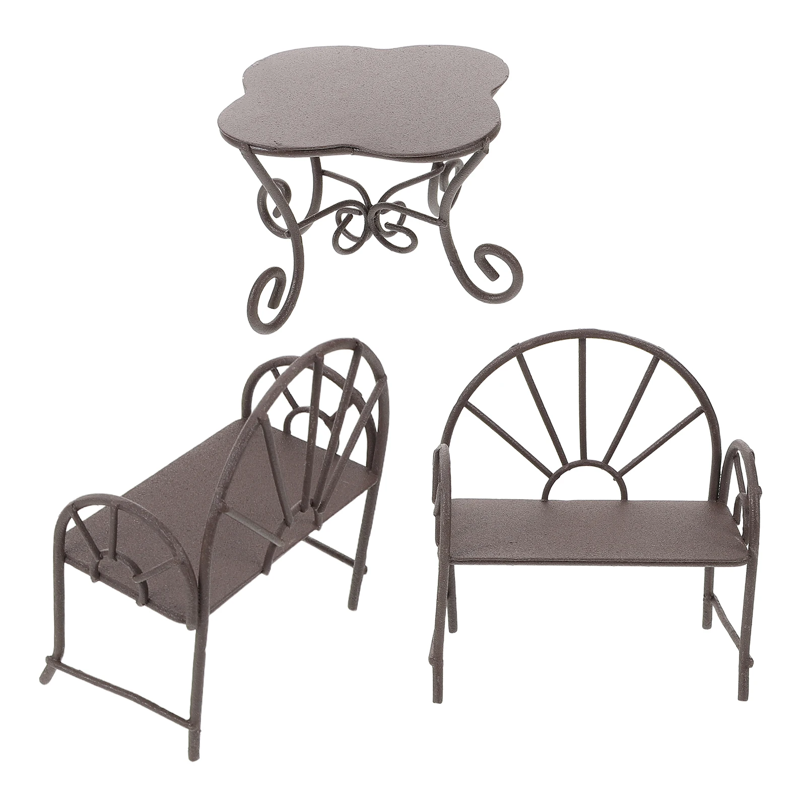 Creatieve miniatuur meubelset poppenhuis woonkamer tafel stoelen vintage stijl decoratieve kinderkamer accessoires sprookjestuin