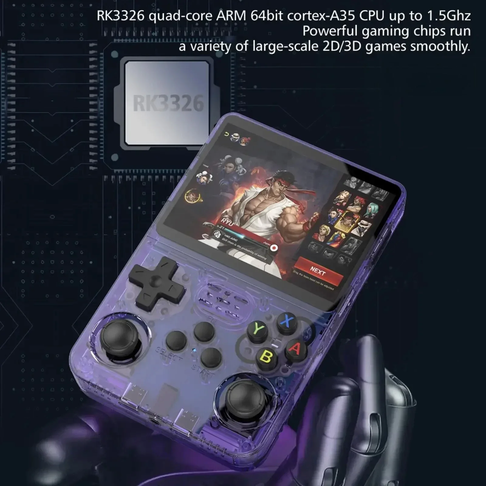 

Портативная игровая консоль R36S 3,5-дюймовый IPS-экран 128G Классические ретро-игровые консоли Система Arkos Портативный карманный плеер для видеоигр