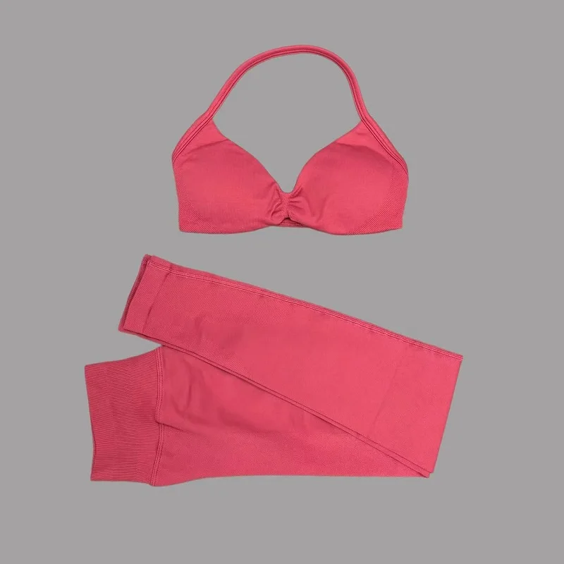 2 Piece Yoga Clothes Women Tracksuit Athletic Wear Pilates Fitness Suit Gym Workout Push Up Clothes Sports Bra Leggings Suit image 4
