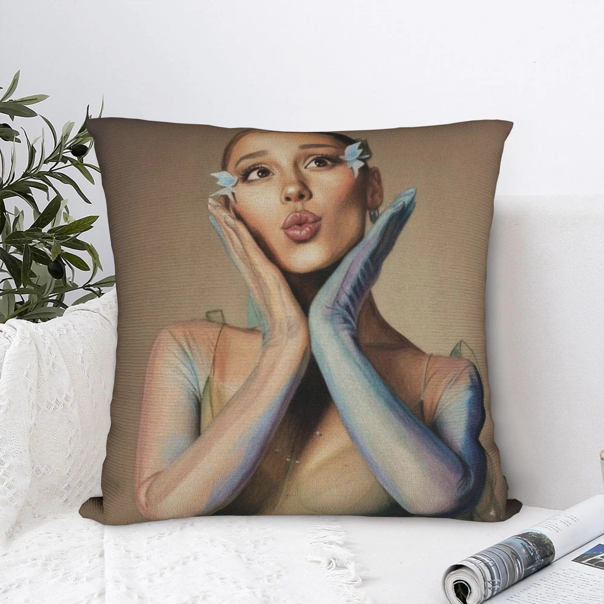 Soft Arianas Pop Singer Grandes Pillowcase Polyester Cushion Cover Decorative Sunshine Pillow Case Cover Sofa Square