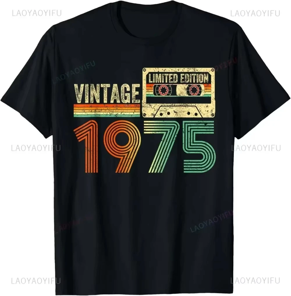 

50th Birthday Gifts Women 50 Years Old Vintage 1975 Party T-Shirt Men Women Clothing Streetwear Graphic T Shirts Tops
