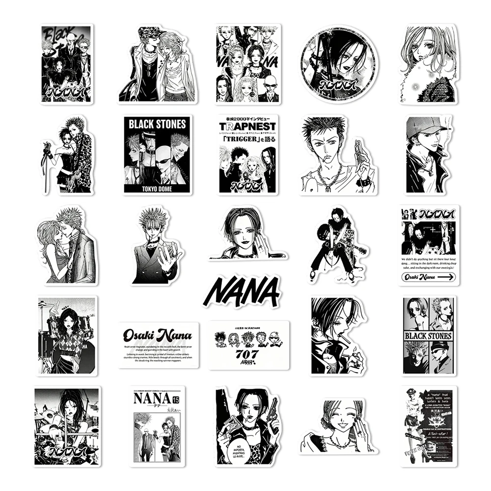 10/30/52 szt. Naklejki Cool Girl Oosaki Nana z kreskówki, japońskie anime NANA, naklejki, artykuły papiernicze, naklejki na kask, laptop, graffiti, dekoracje