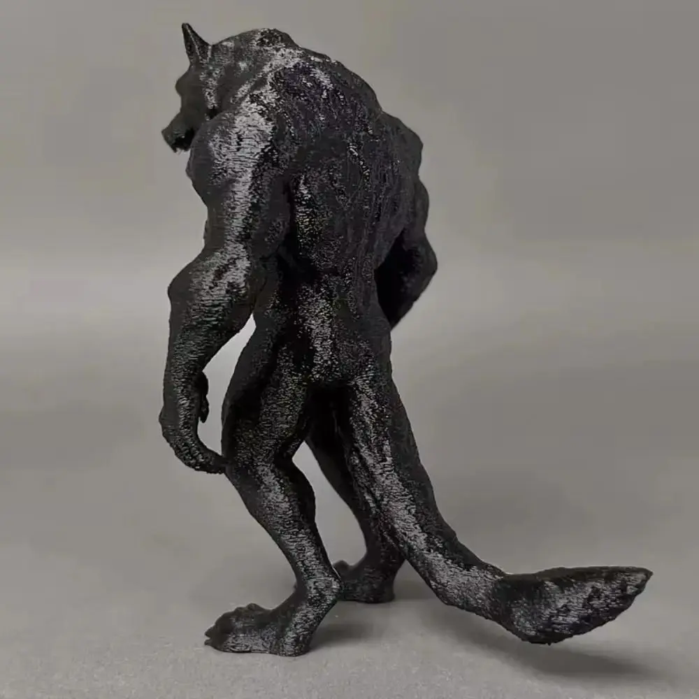 3D Printed Werewolf Statues Black Crafts Models Werewolf Figurine Realistic Werewolf Statue Ornaments