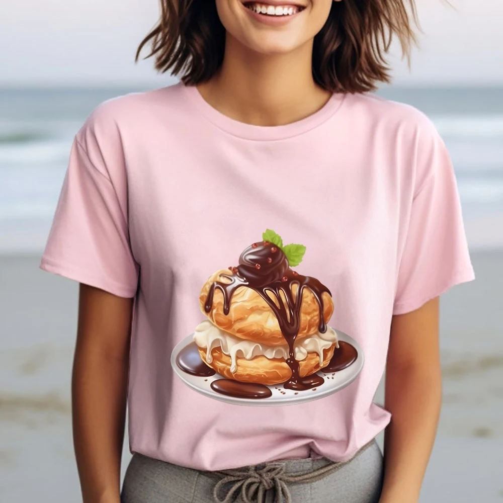 

Повседневная футболка с графическим рисунком Y2K в стиле шоколадно-дискриванного теста Indulgent Rich and Decadent Look из мягкой ткани для гурманов