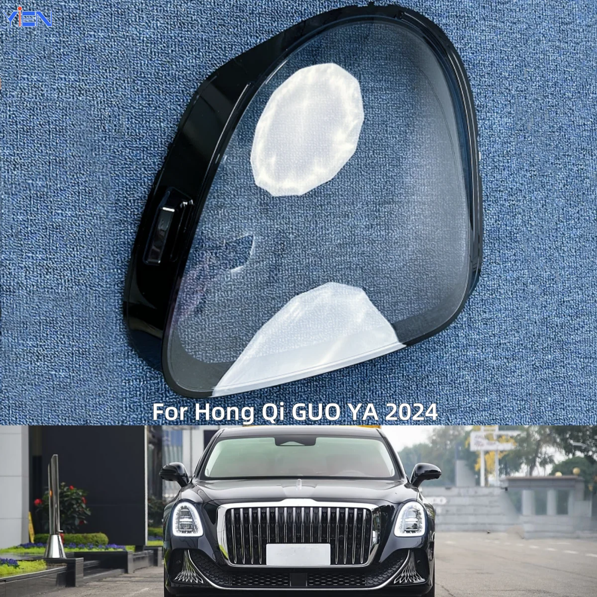 

For Hong Qi GUO YA 2024 Car Products Lampshade Cover Head Lamp Cover Car Front Headlight Lens Cover Lights Shell