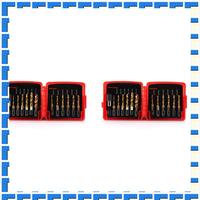 ABNG Titanium Combination Drill Tap Bit Set 26PCS SAE And Metric Tap Bits Kit For Screw Thread Drilling Tapping Deburring
