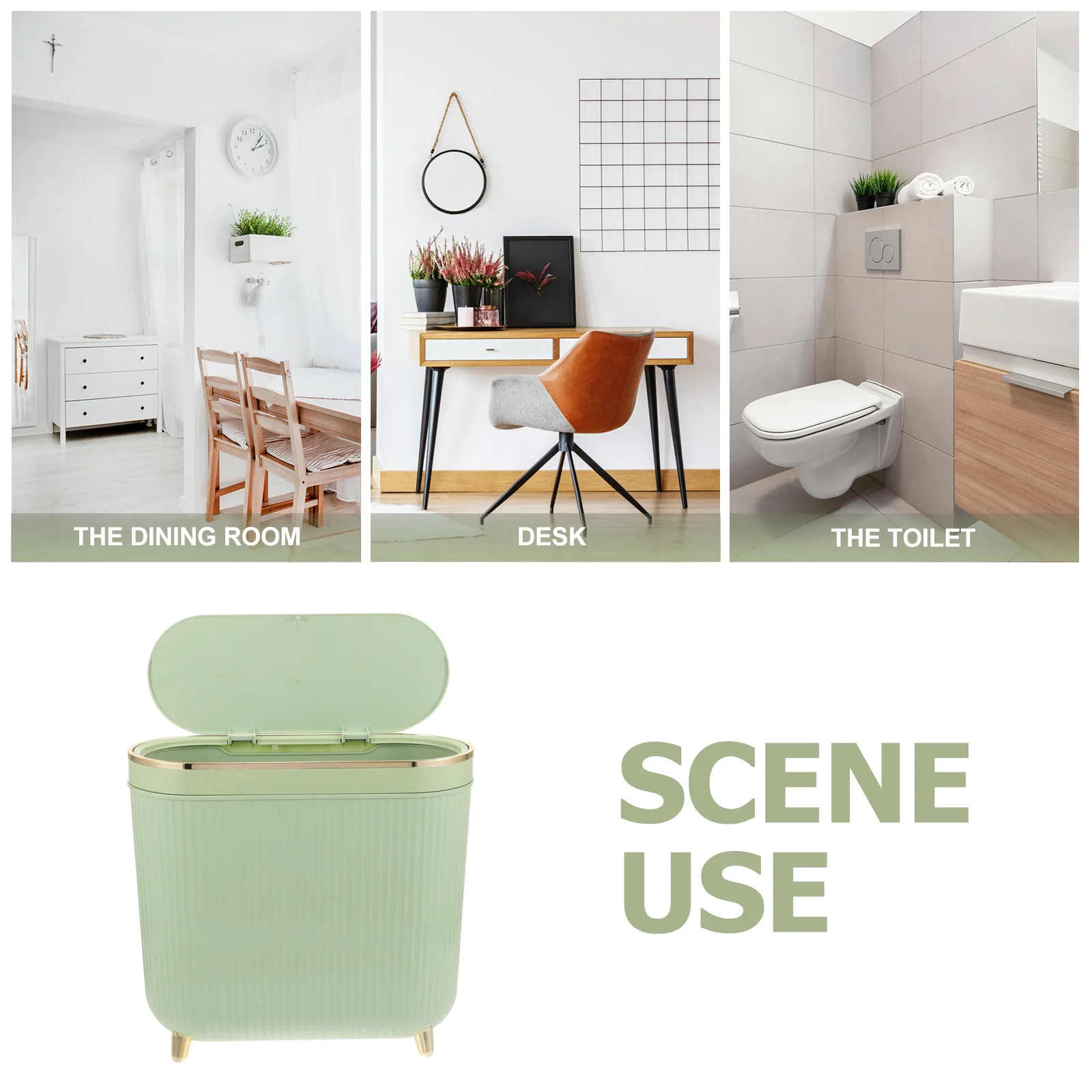 

Slim Bathroom Trash Can Plastic Bin Narrow Design Odor Blocking Lid Trash Bin for Bedroom Kitchen Bathroom Trashcan