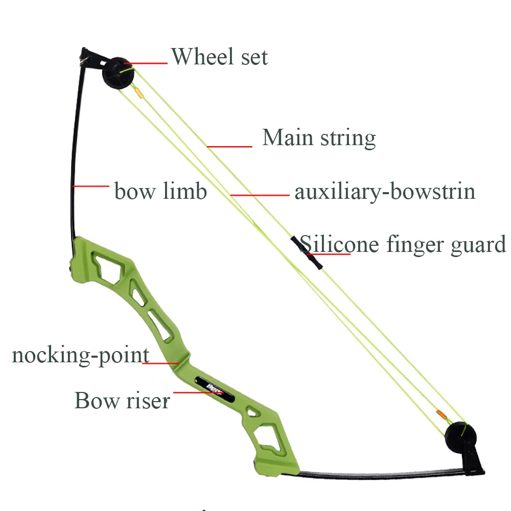 Archery wheel set compound bow children teenager age 4-13 years Outdoor Training Practice Shooting with Finger guard/rest/arrows