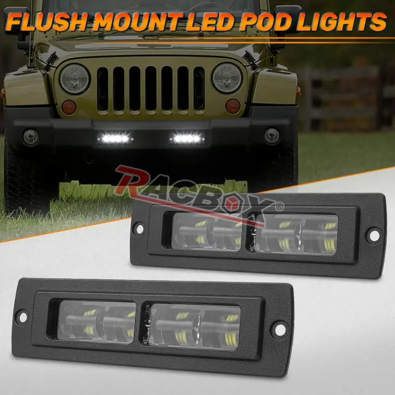 7 Zoll 6D LED-Lichtleiste, bündig montierte LED-Arbeitsleuchte, Auto-Nebelscheinwerfer für Scania LKW, Offroad 4X4, Auto, ATV, SUV, 12V 24V – Detail 7