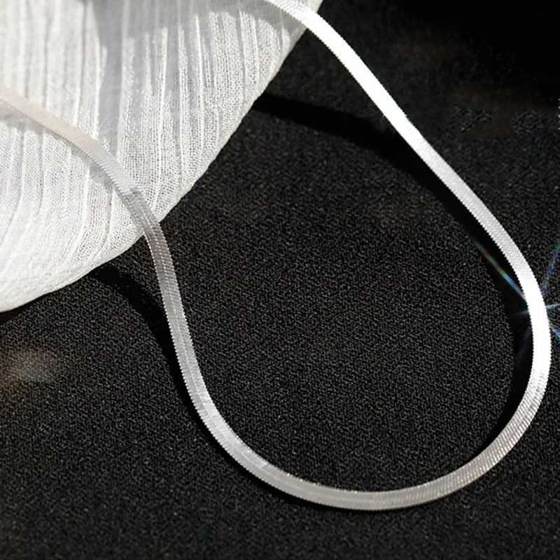 925 Sterling Silver Minimalist Glossy Snake Bone Anklet for Women Beach Summer Charm Party Jewelry Accessories BKSL115