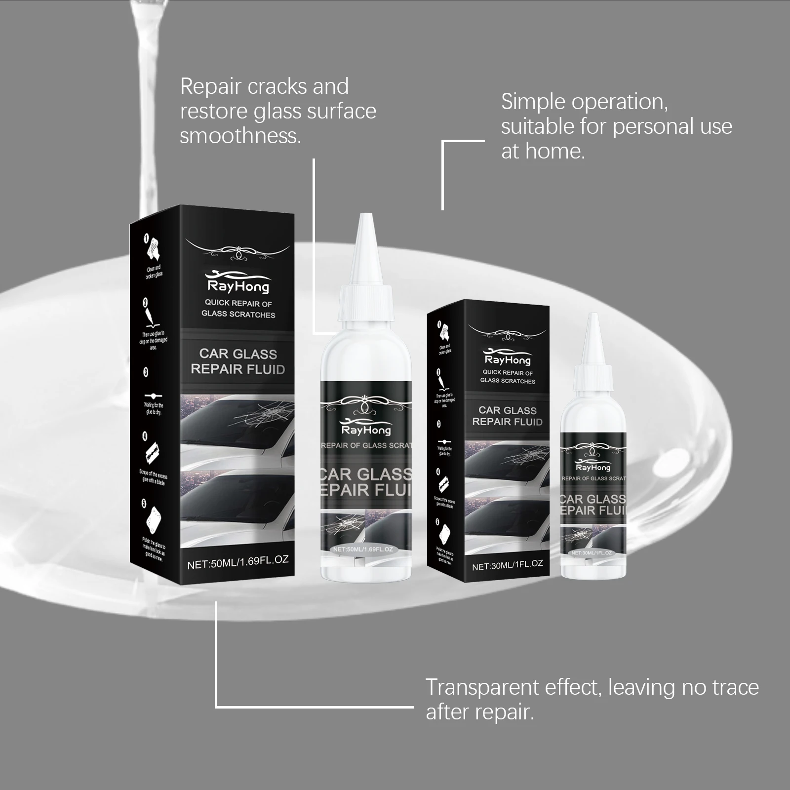 طقم تصليح الزجاج الأمامي للسيارة يثبت رقائق الشقوق راتنجات الايبوكسي أداة احترافية لإصلاح الكراك الزجاجي مجموعة ترميم المضادة للخدش