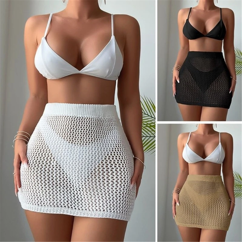 

2024 New Women Beach Wrap Sarong Coverup Crochet Skirt Beach Skirt Swimsuit Wrap Skirt for Women Beach Parties