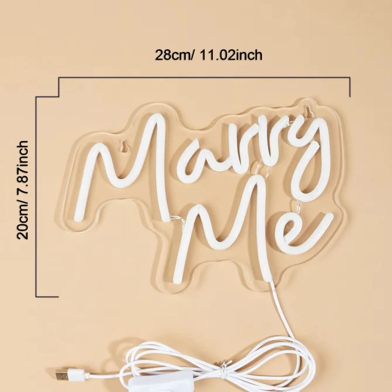 Chi-buy LED Neon Marry Me  USB Powered Neon Signs Decor Lamp Signs Birthday Gift Wall Art For Bedroom Room Bar Shop